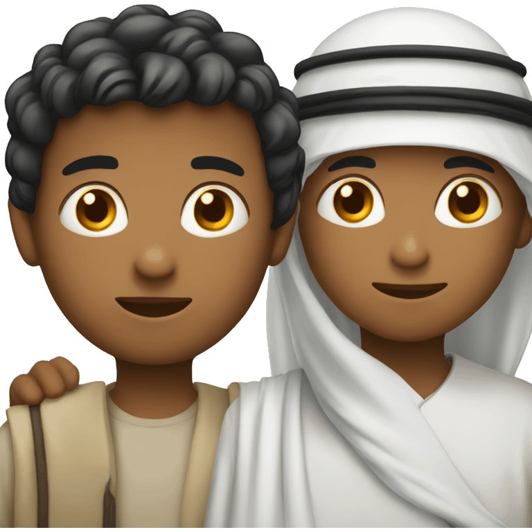 Arab with chinesse boy emoji