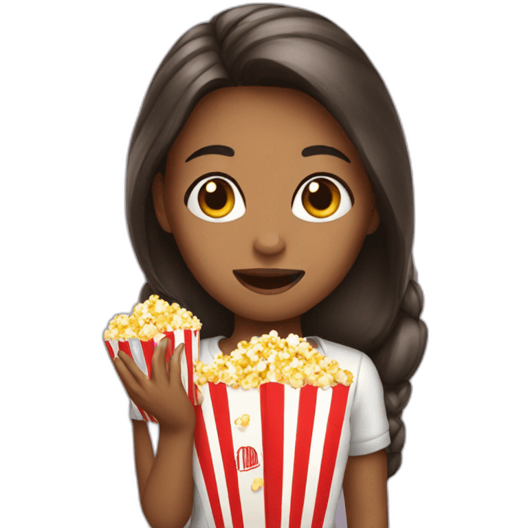 Girl eating popcorn  emoji