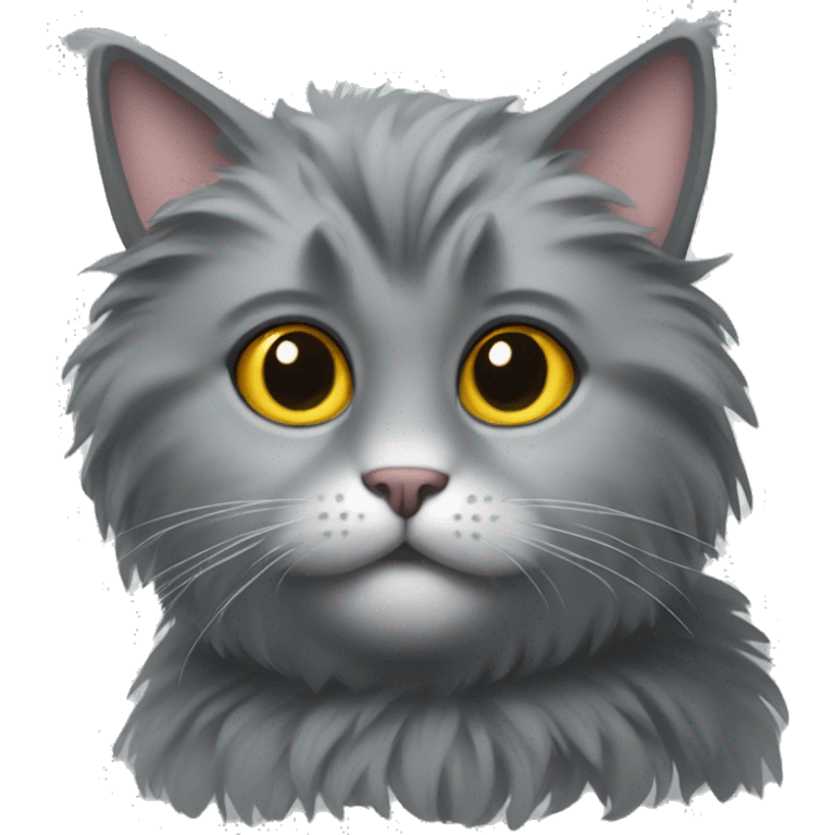 Can you make a grey fluffy cat emoji