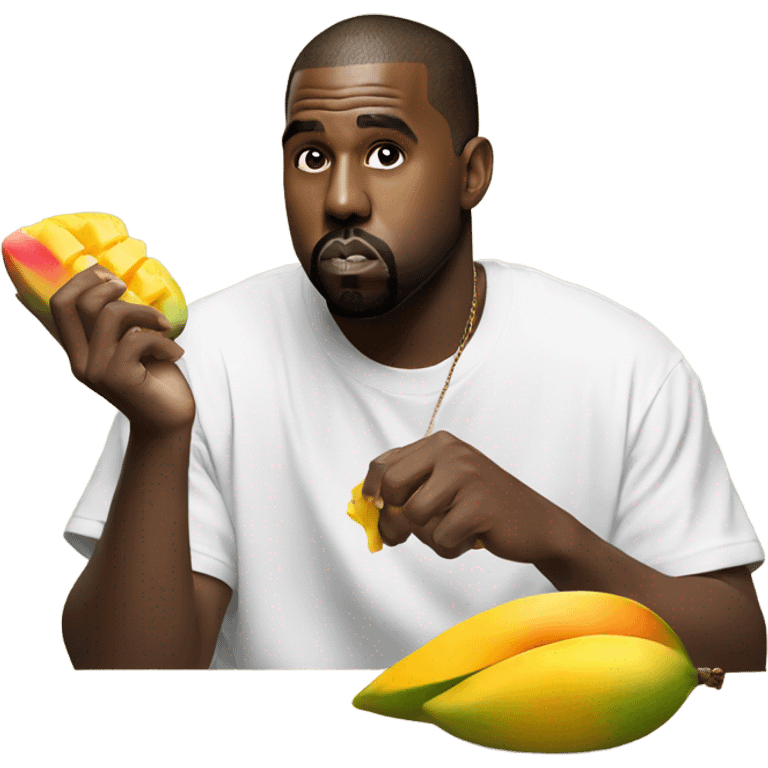 Kanye west eating a mango emoji