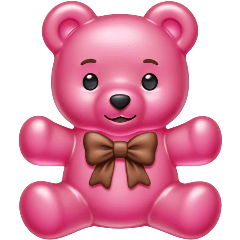 pink boy gummy bear with bow emoji