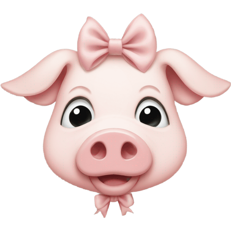 Pig with white bow on forehead emoji