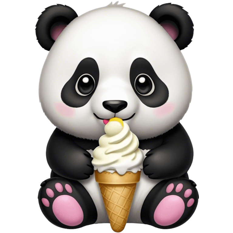 Panda eating ice cream emoji