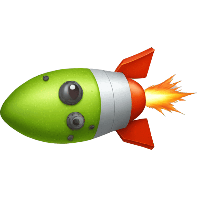 space rocket with kiwi texture  emoji