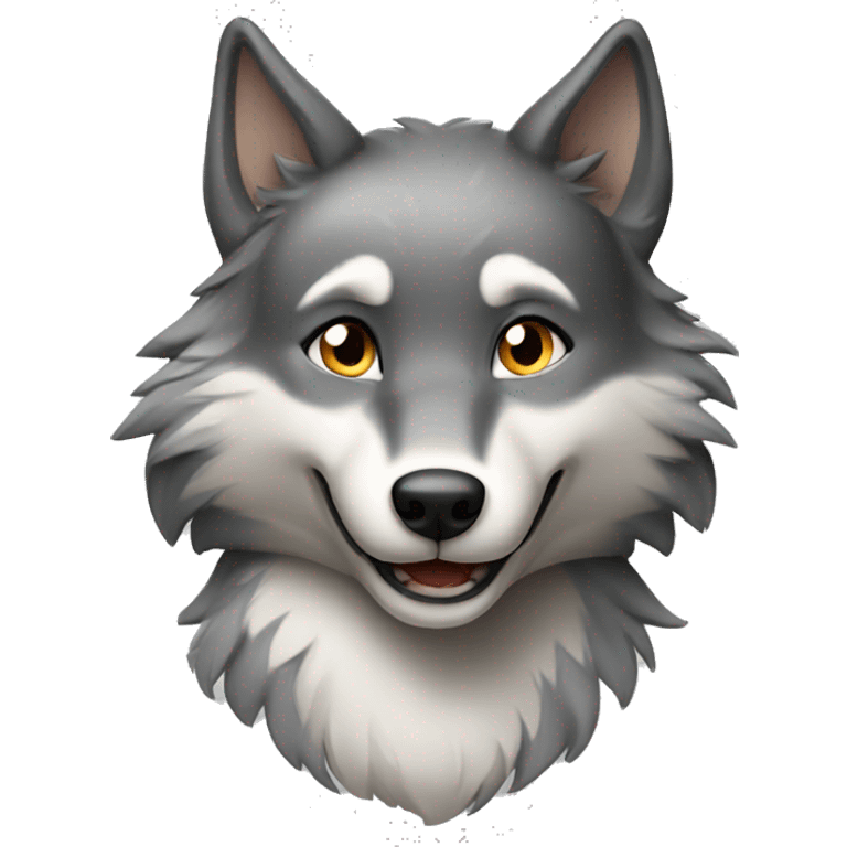 Happy Young female wolf emoji