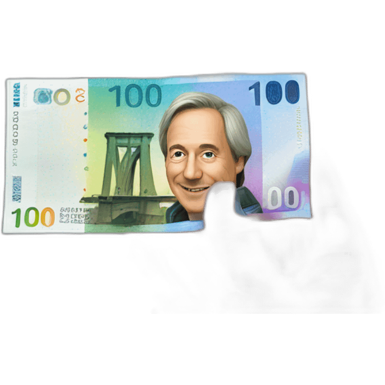 Custom 1000 euro rainbow note with one of the Europe bridges emoji