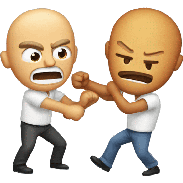 Fried man fighting non fried man emoji