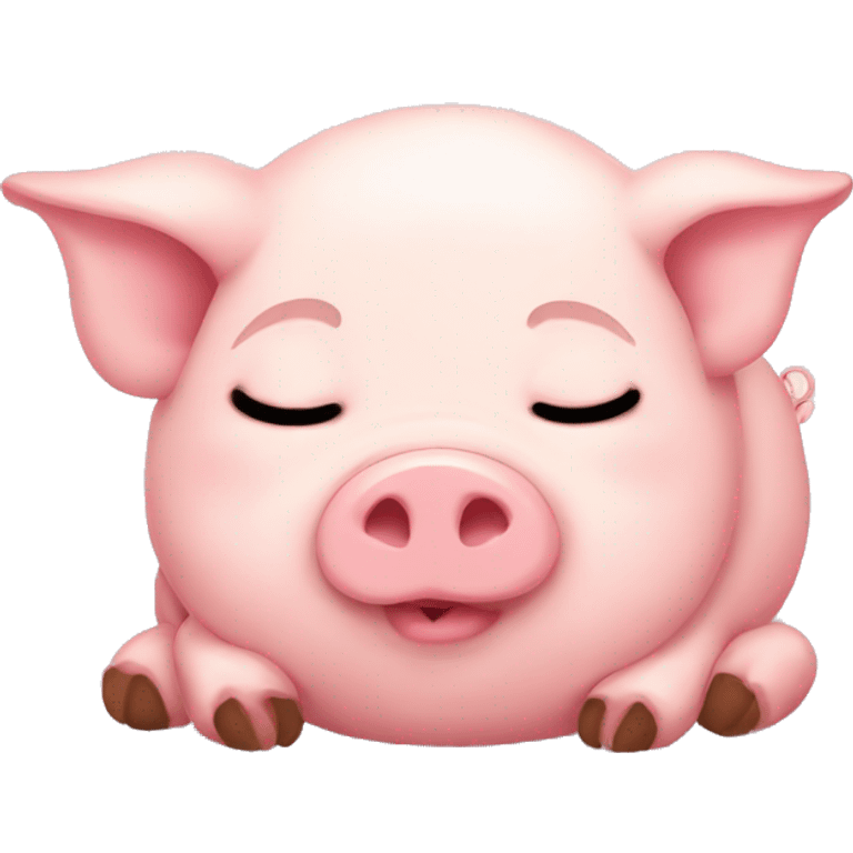 Sleepy cute pig good night emoji