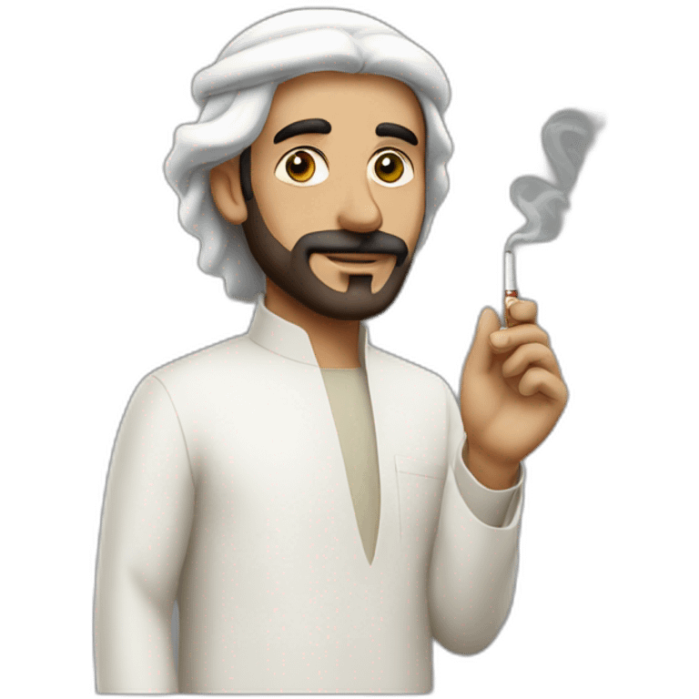 Saudi man with cigarette emoji