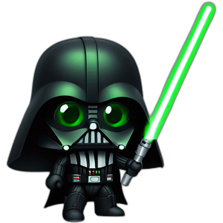 Darth vader with green laser saber emoji