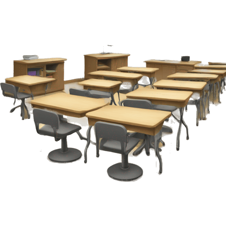 classroom desk tables and chairs emoji