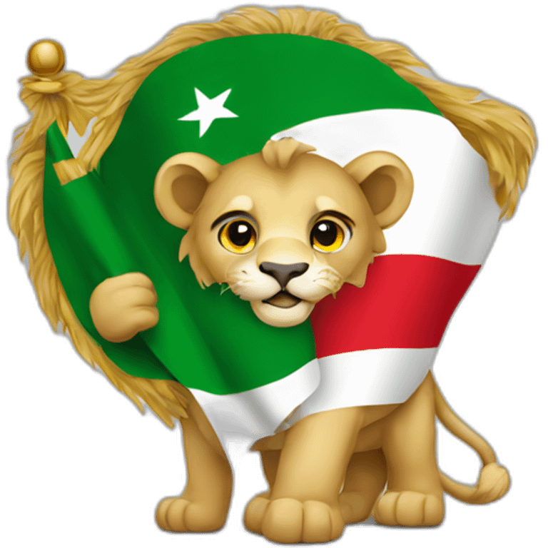 Lion-with-flag-algeria emoji