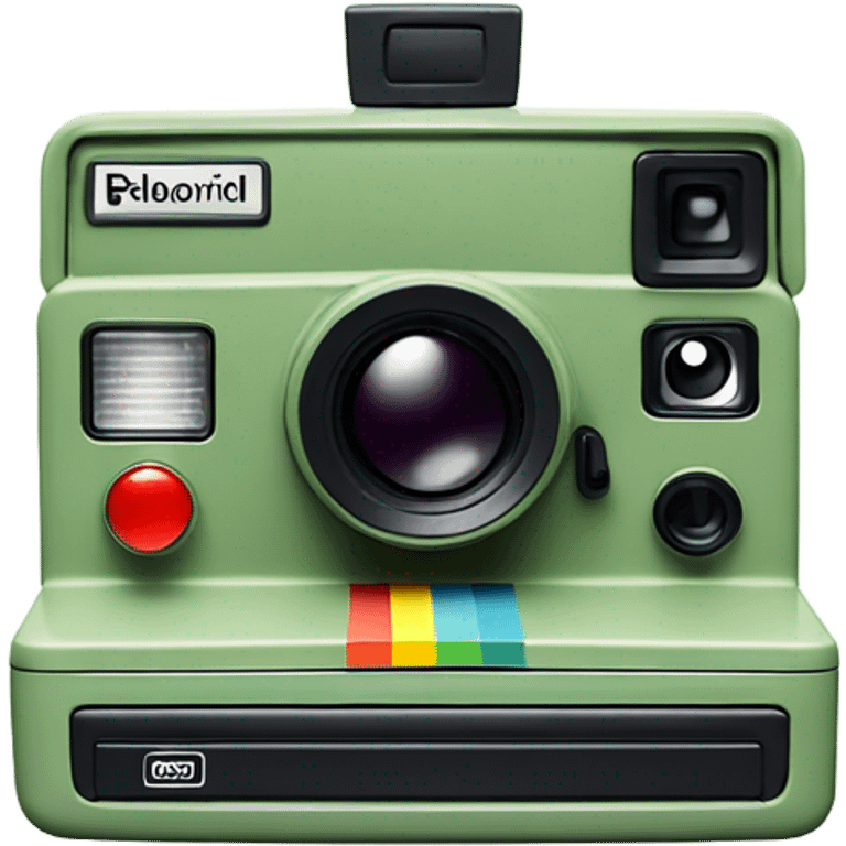 Polaroid camera sage green emoji