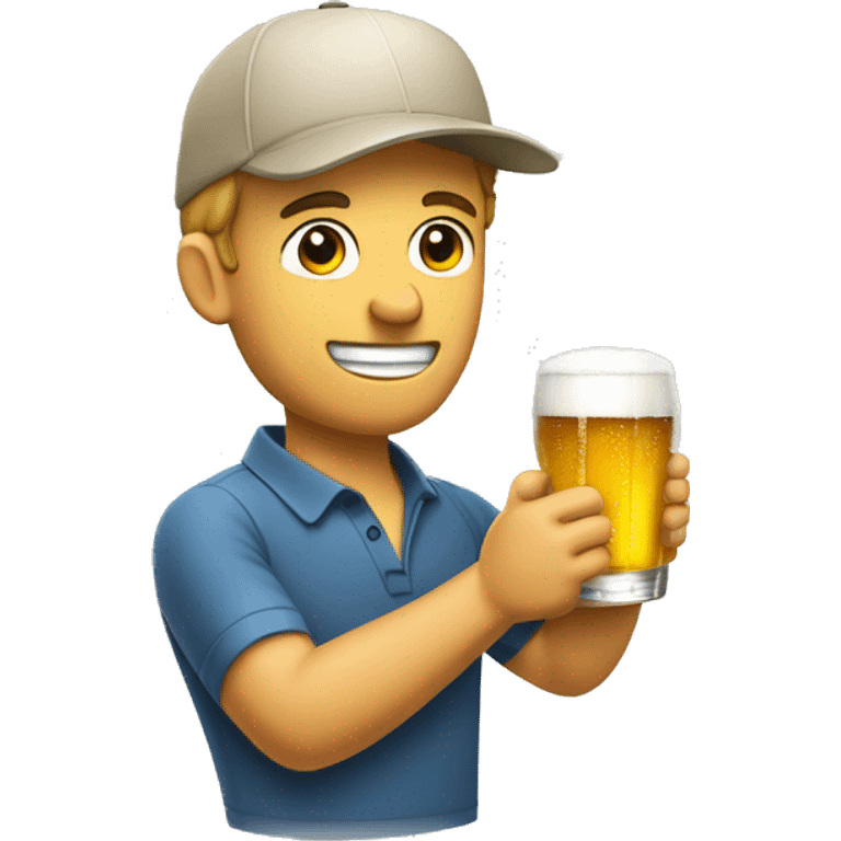 Golfeur qui boit une bière  emoji