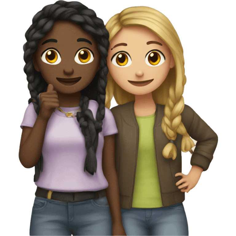 Girl with her bestfriend emoji