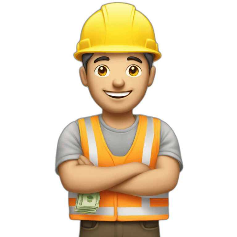 Builder with money emoji