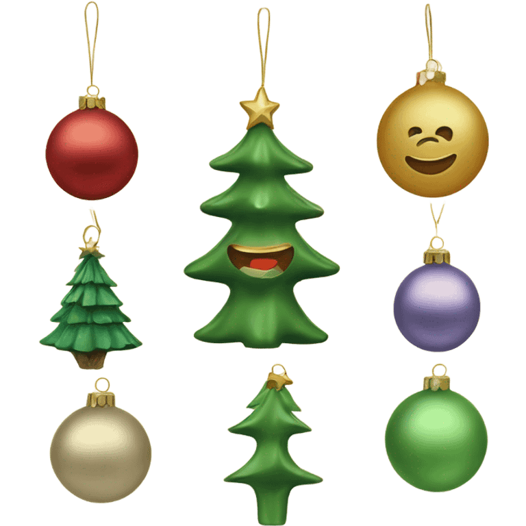 Vintage Christmas tree ornaments  emoji