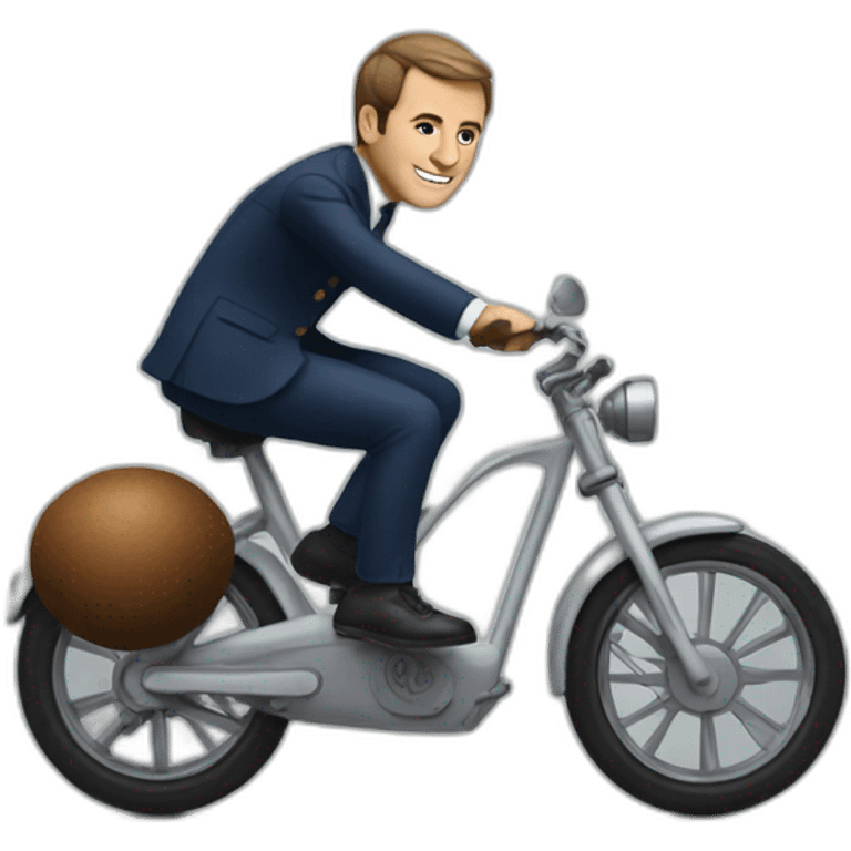 Macron riding a bike emoji