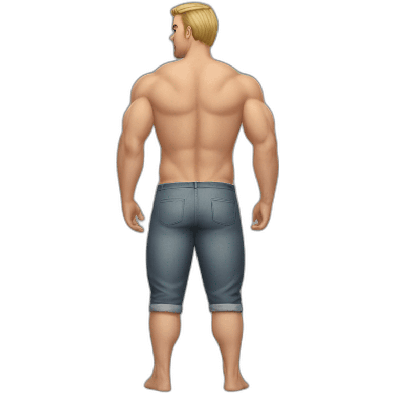 Caucasian Muscularmale large round butt realistic emoji