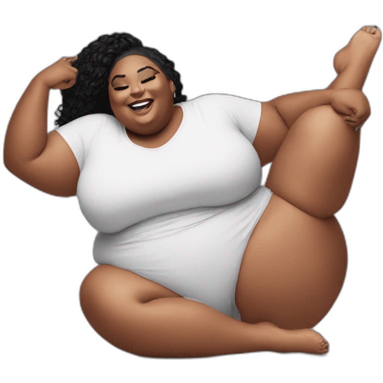 Fat Lizzo doing splits emoji