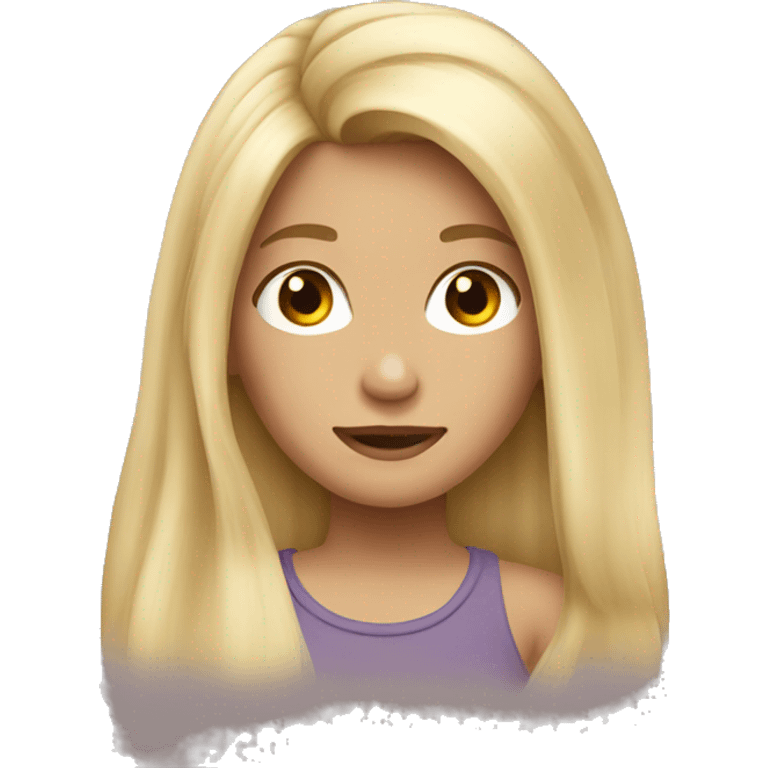 blond girl with pony long hair  emoji