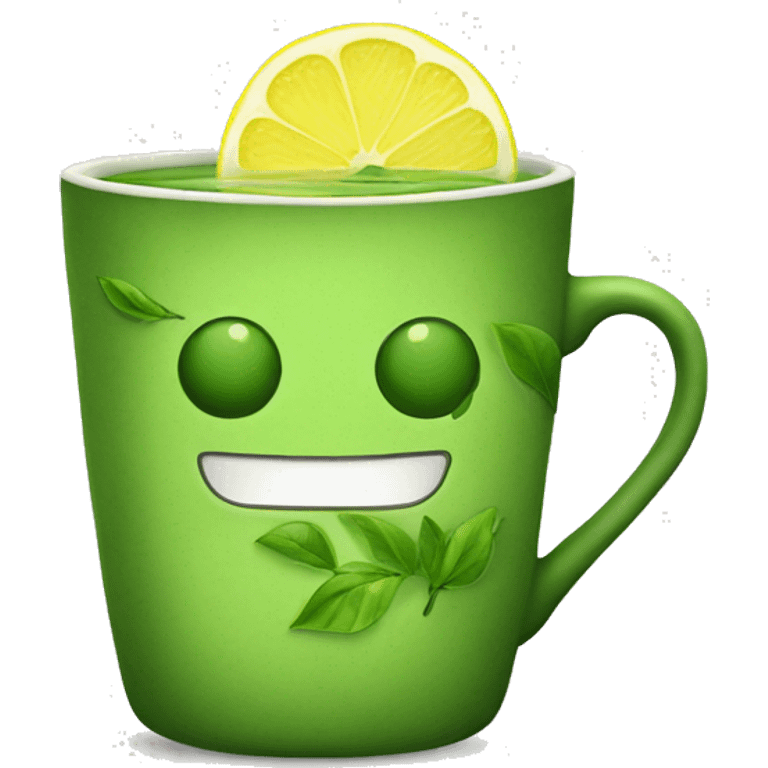 Green tea with lemon  emoji