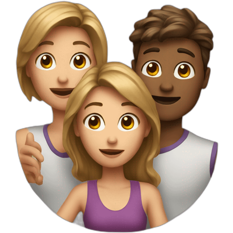 3 person taking selfie emoji