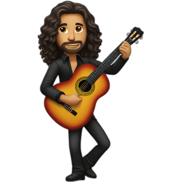 flamenco guitarist with long hair emoji