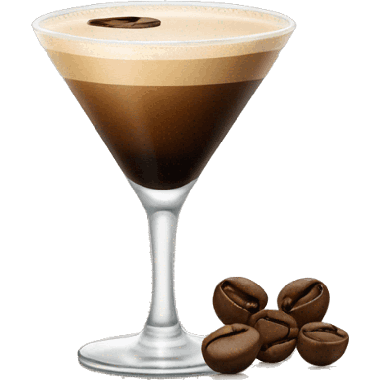 Espresso martini with three coffee beans on top emoji