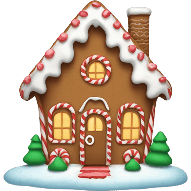 Cute gingerbread house emoji