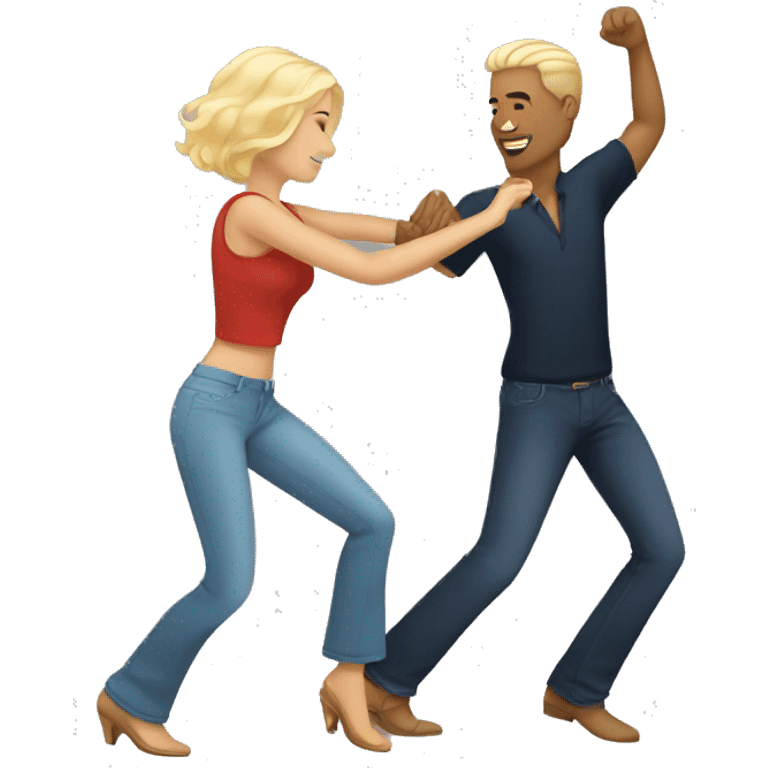 a white couple dancing bachata emoji