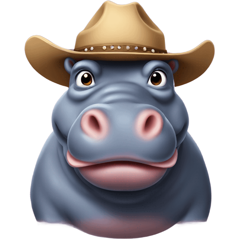 Hippo with a cowboy hat  emoji