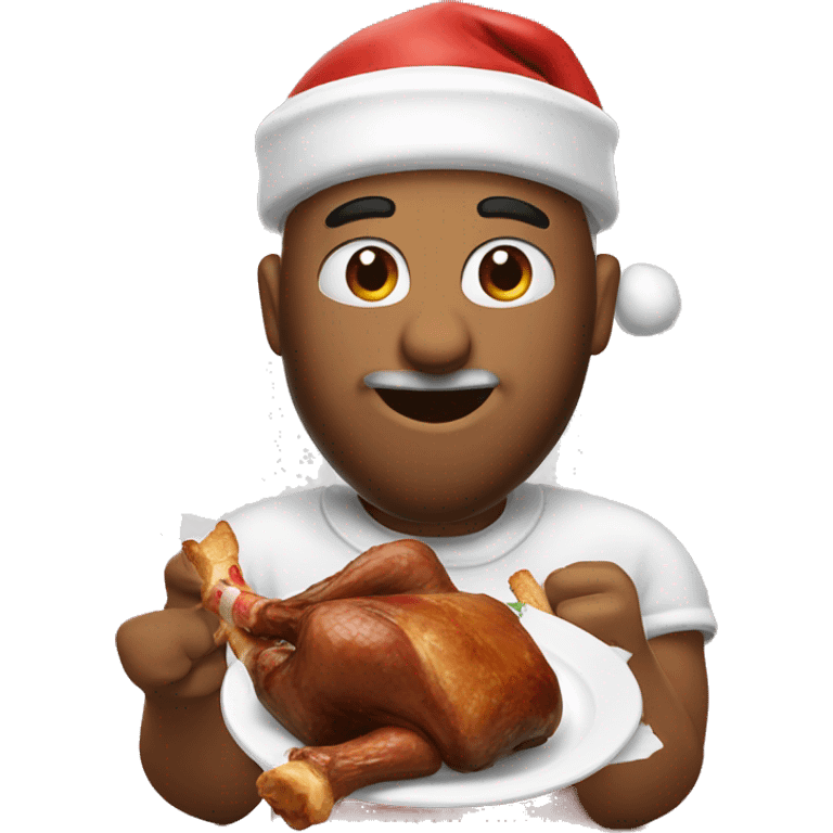 Santa eating turkey leg emoji