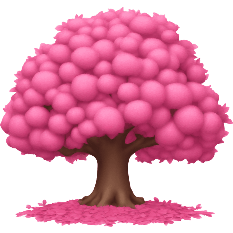 Pink tree covered with pink leaves  emoji