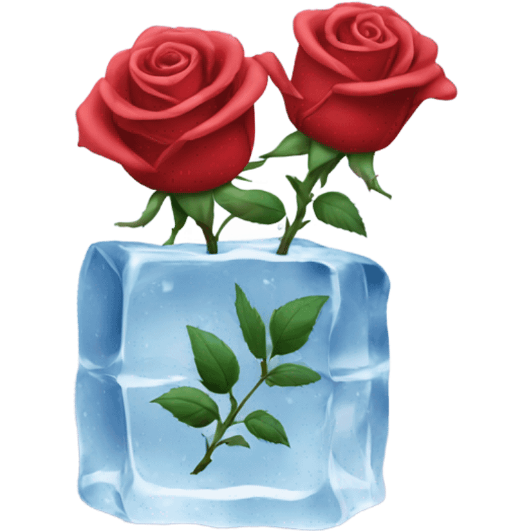 roses on ice cubes  emoji