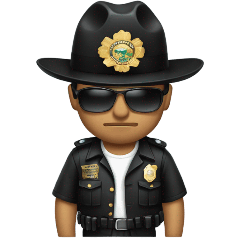 Mexican cop wearing gangster clothing emoji