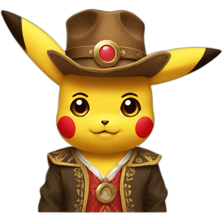 Pikachu in western dress  emoji