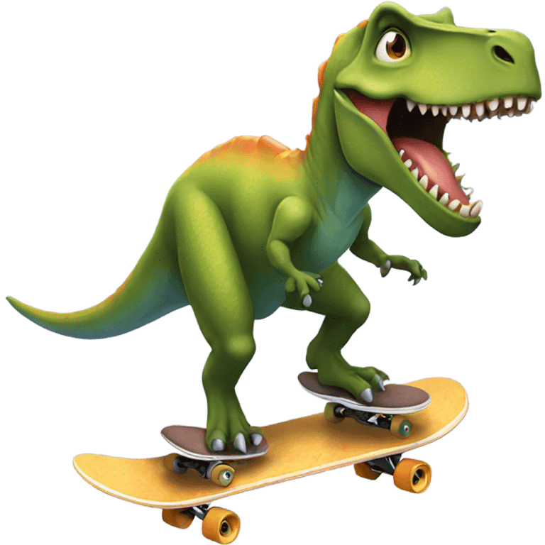 Dinosaur skateboarding  emoji