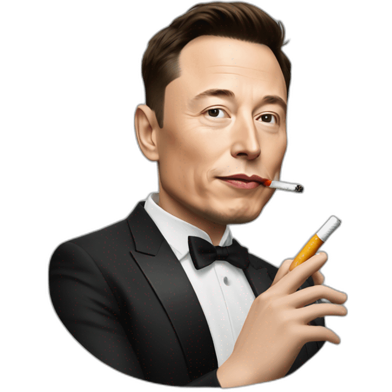 elon musk and a cigarette emoji