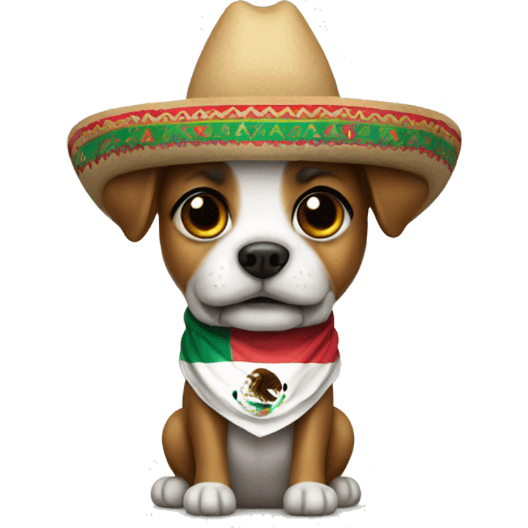 Dog with a Mexican flag emoji