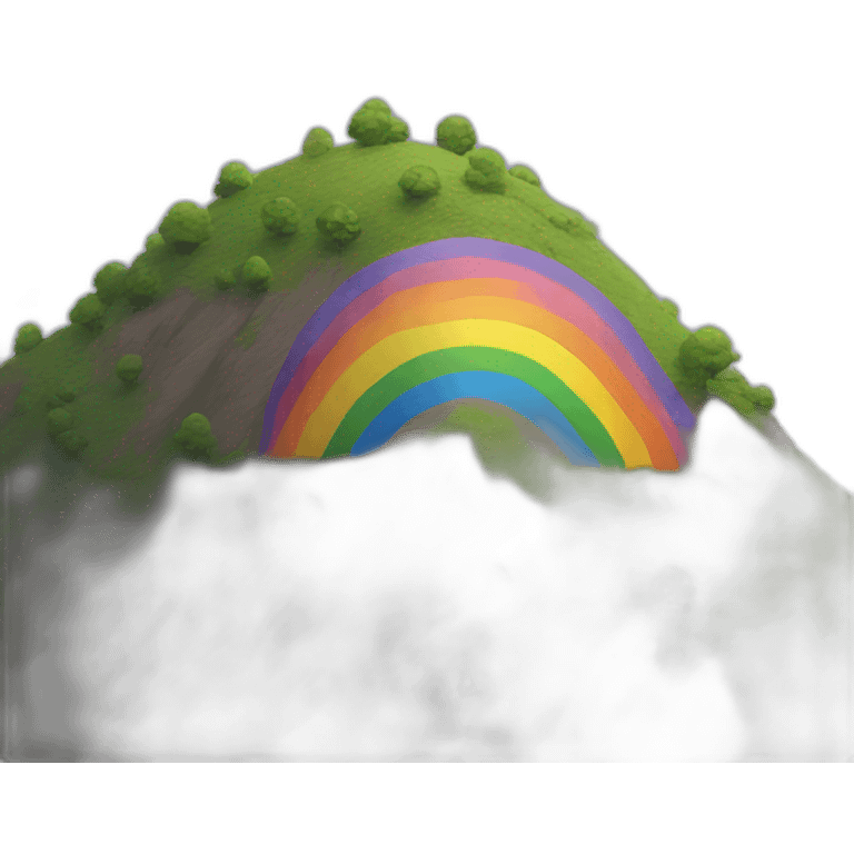 Small Hill in rainbow pride colours  emoji