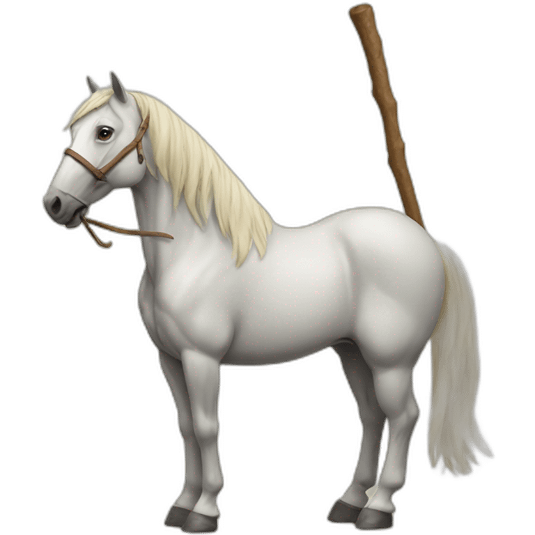 Horse with a big stick emoji