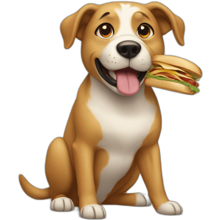 Dog eating a sandwich emoji