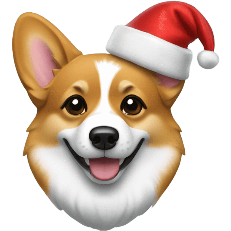 Corgi with christmas hat emoji