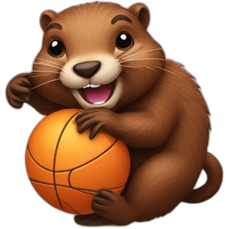 Beaver playing with a ball emoji