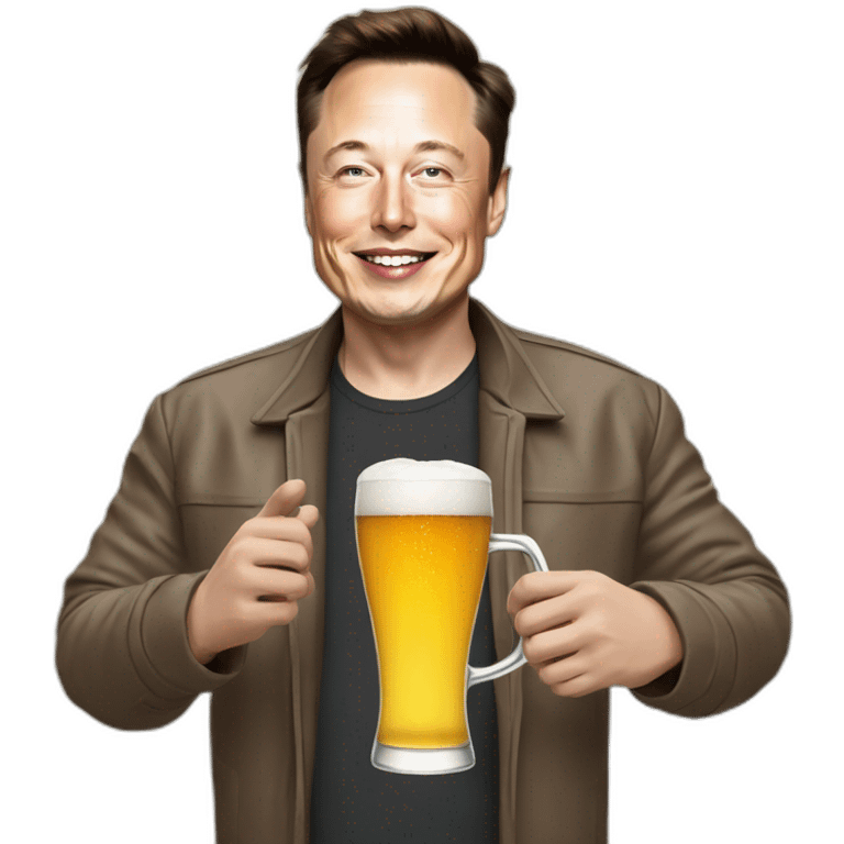 Elon Musk qui boit une biere emoji