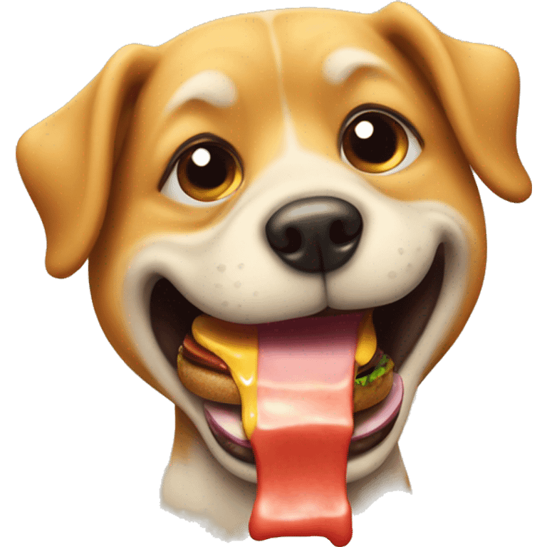 dog eating burger  emoji