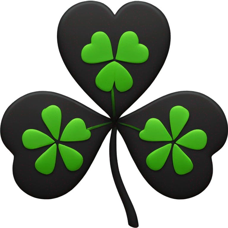 Black 5 leaf clover alphabet P emoji