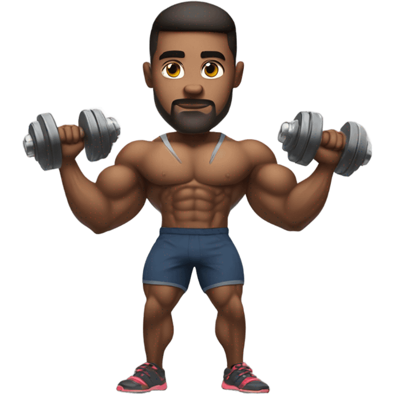 guy training with dumbells emoji