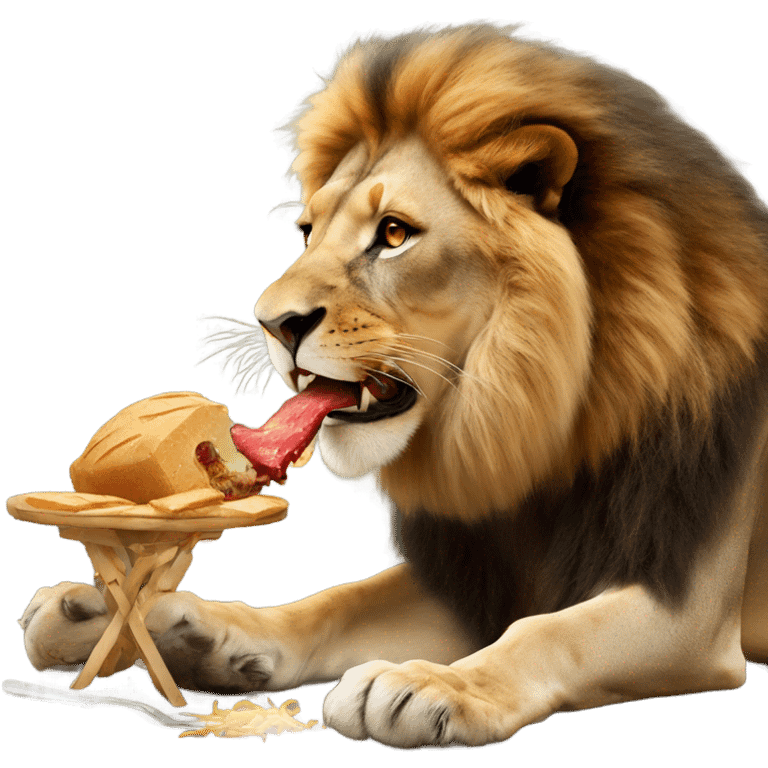 Lion eating his prey emoji